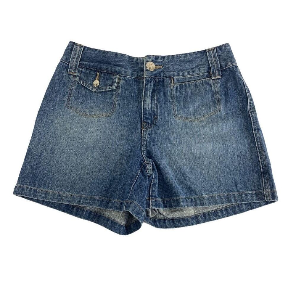Tommy Hilfiger 8 Shorts Jean Denim 28 x 4.5 Mini High Rise Flag Vintage Blue